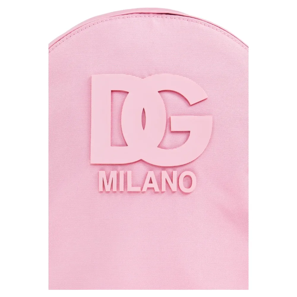 Tasker^Dolce & Gabbana Nylon Rygsæk med DG Patch Pink