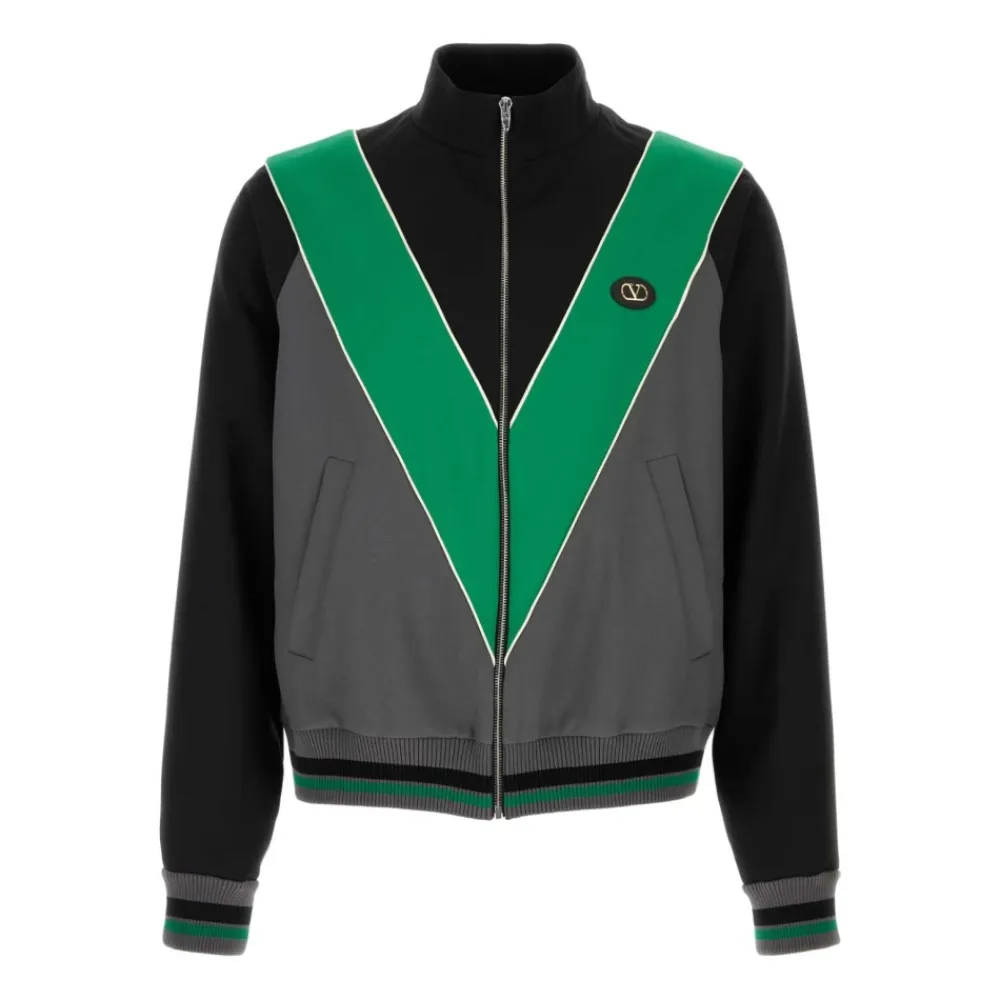 Træningsjakker^Valentino Garavani Nylon Sweatshirt med Lynlås og VLogo-mærke Multifarvet