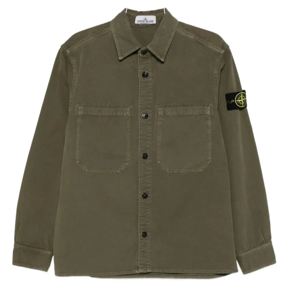 Jakker^Stone Island Old Effect Garment Dyed Overshirt Grøn