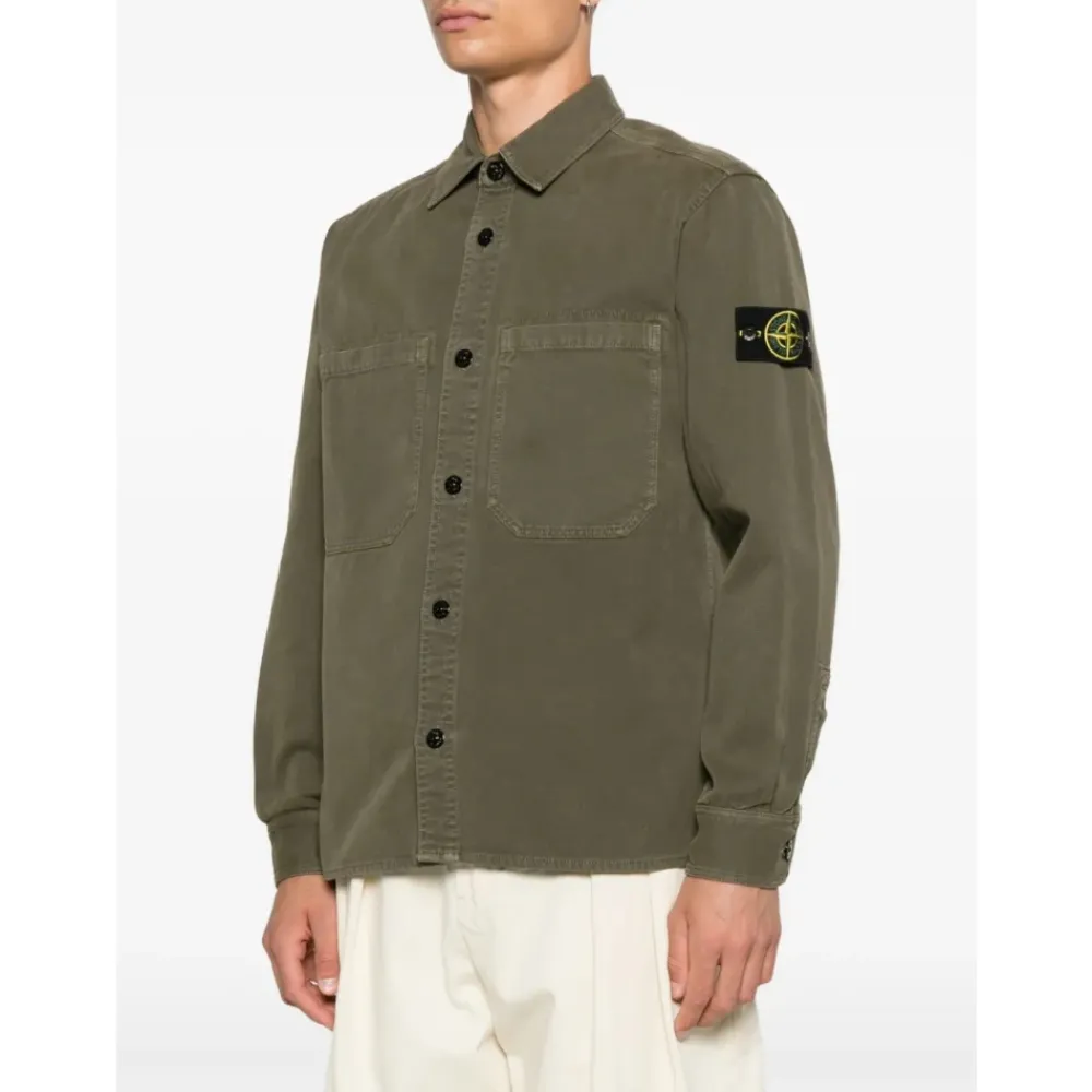 Jakker^Stone Island Old Effect Garment Dyed Overshirt Grøn