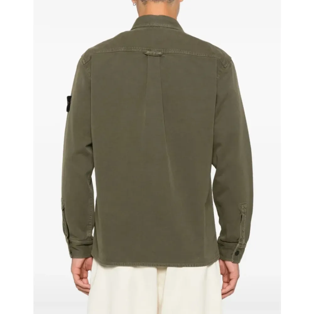 Jakker^Stone Island Old Effect Garment Dyed Overshirt Grøn