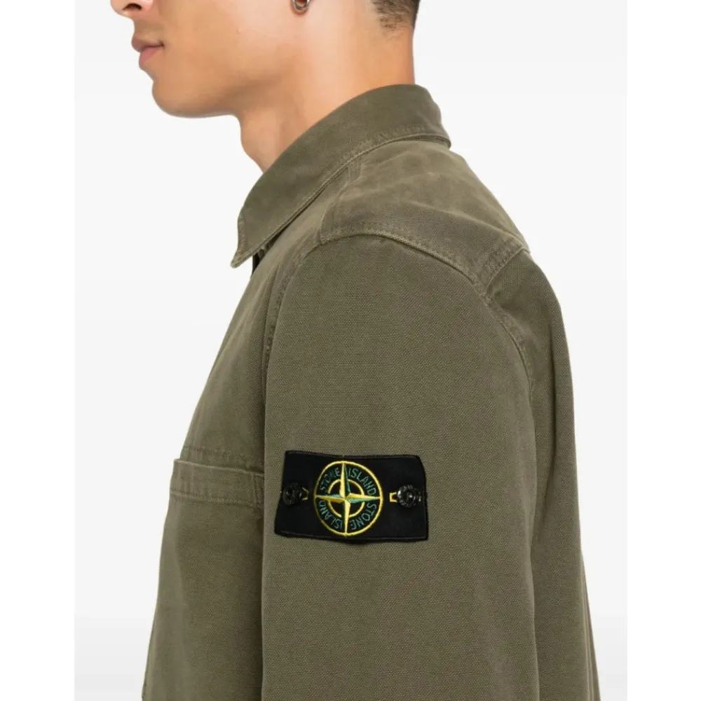 Jakker^Stone Island Old Effect Garment Dyed Overshirt Grøn
