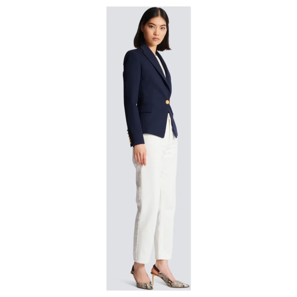 Jakker<Balmain One-button Wool Blazer Blå