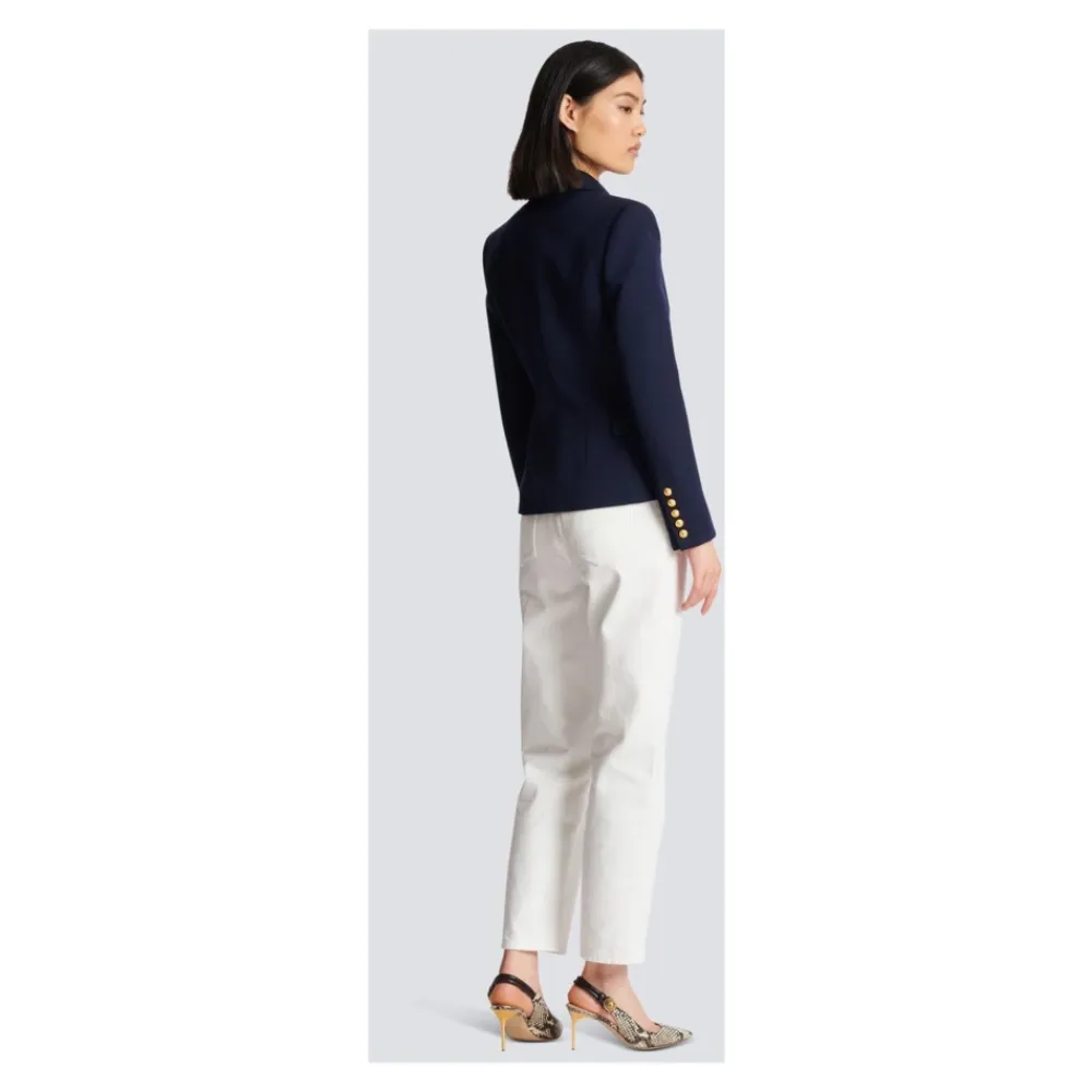 Jakker<Balmain One-button Wool Blazer Blå