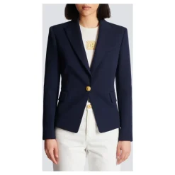 Jakker<Balmain One-button Wool Blazer Blå