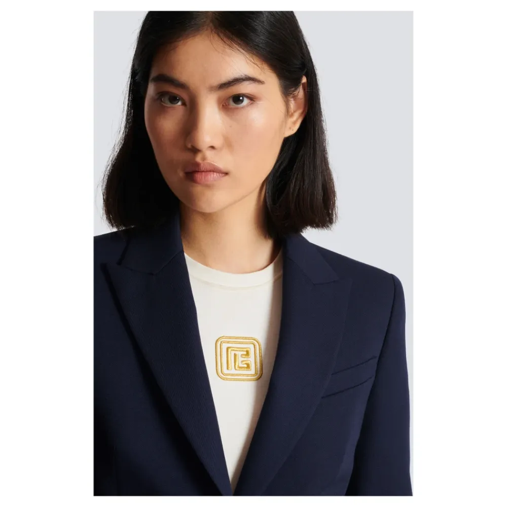 Jakker<Balmain One-button Wool Blazer Blå
