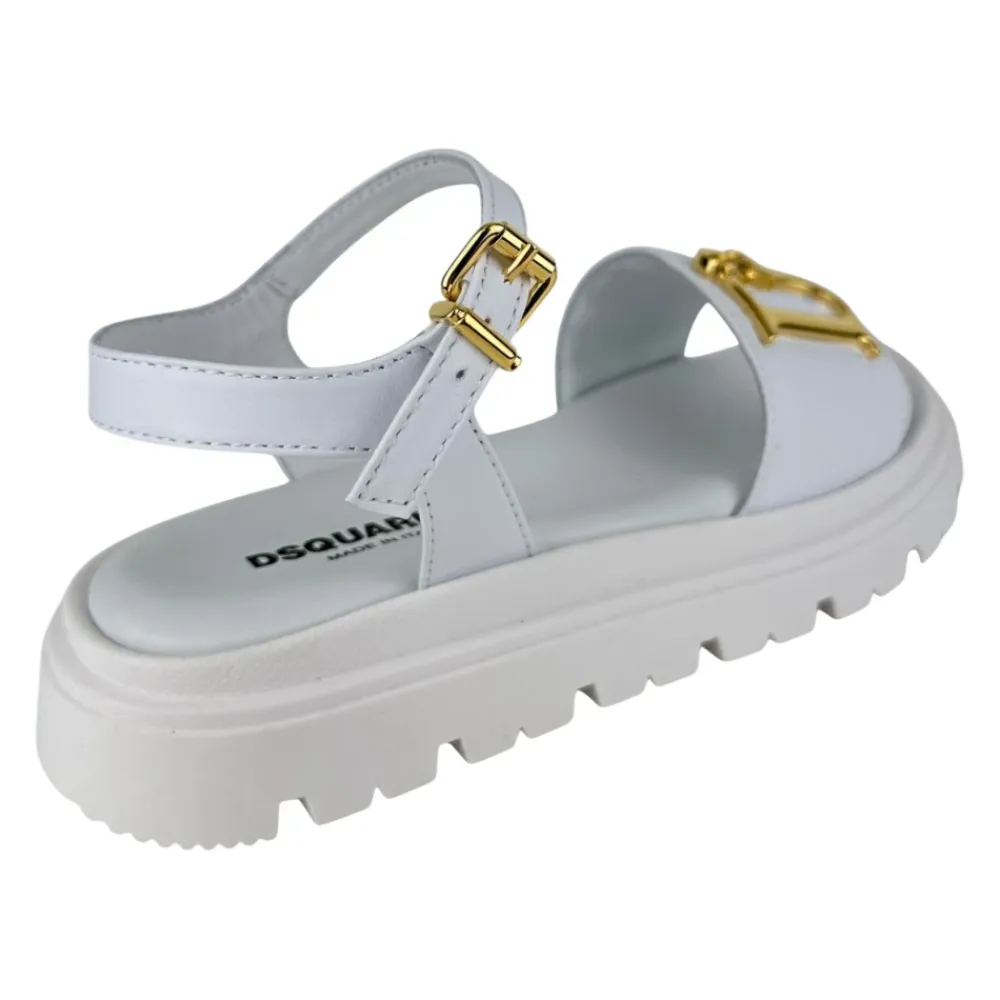 Sandaler^Dsquared2 Open-Toe Lædersandal Hvid
