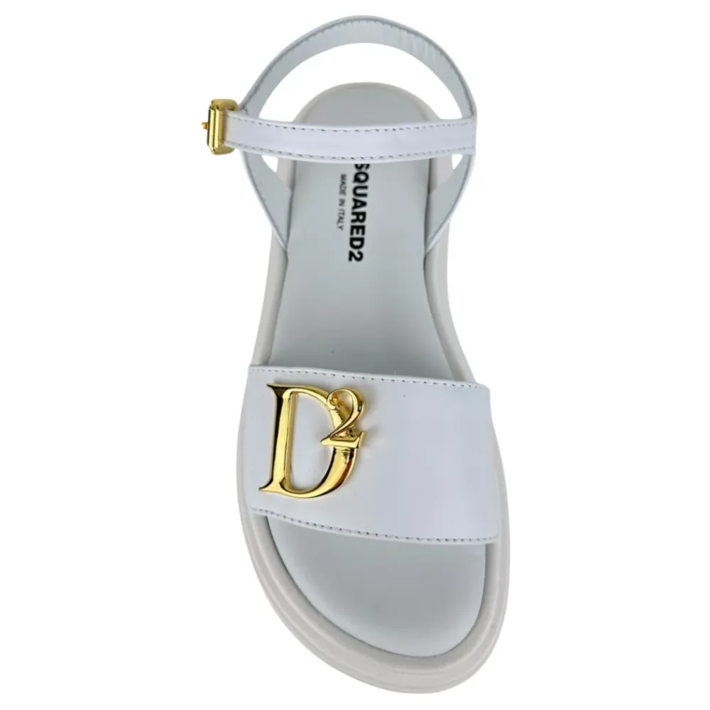 Sandaler^Dsquared2 Open-Toe Lædersandal Hvid