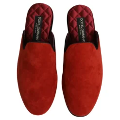 Hjemmesko<Dolce & Gabbana Ruskind Slides Flade Sko Orange