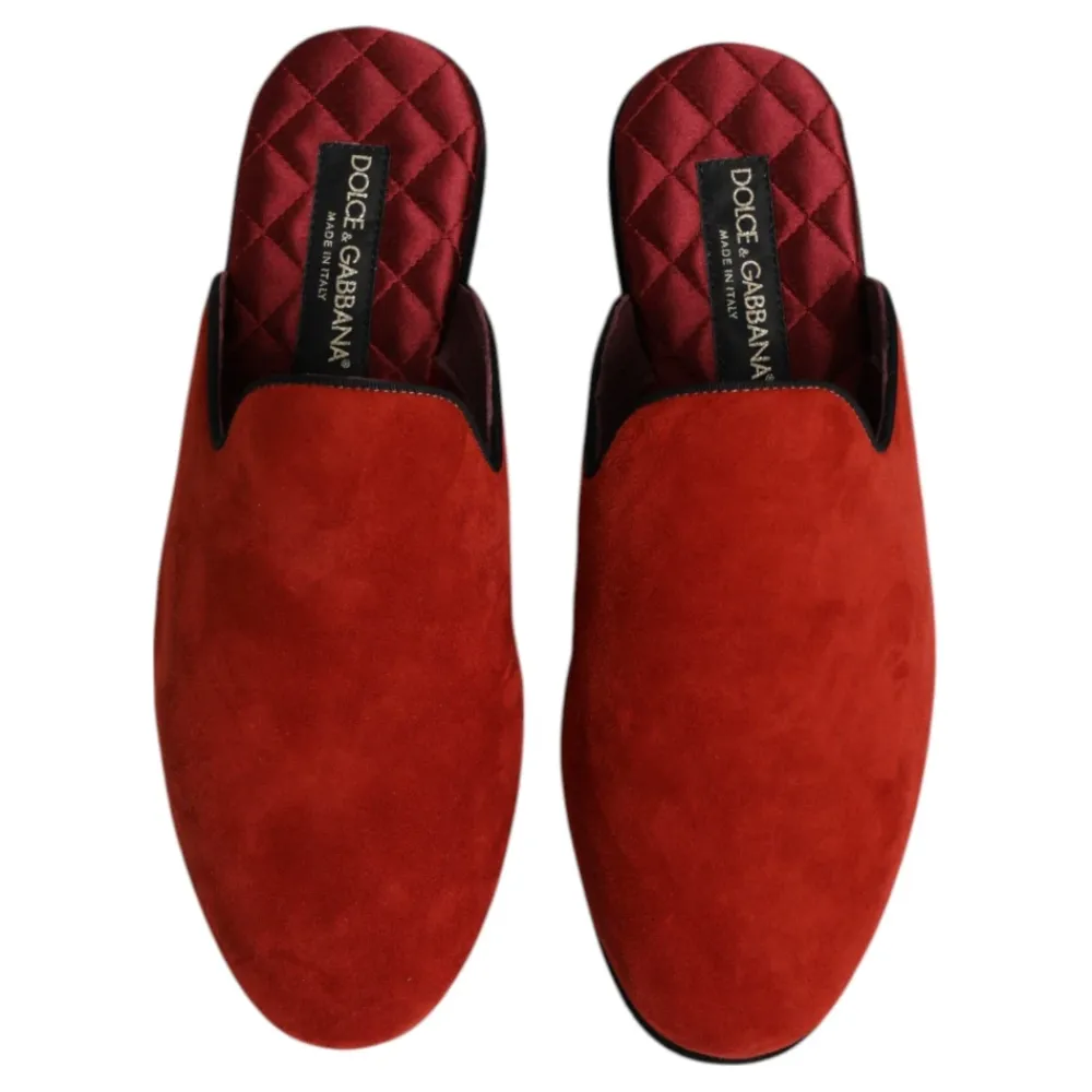 Hjemmesko<Dolce & Gabbana Ruskind Slides Flade Sko Orange