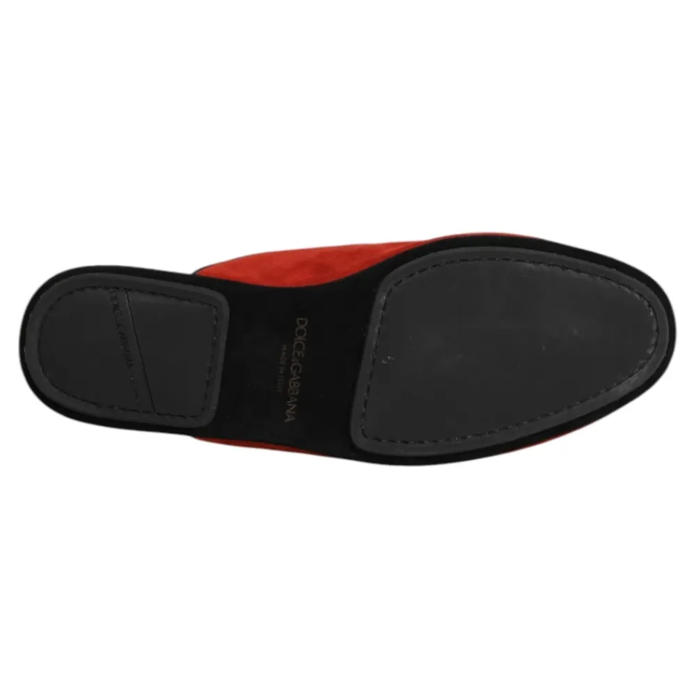 Hjemmesko<Dolce & Gabbana Ruskind Slides Flade Sko Orange