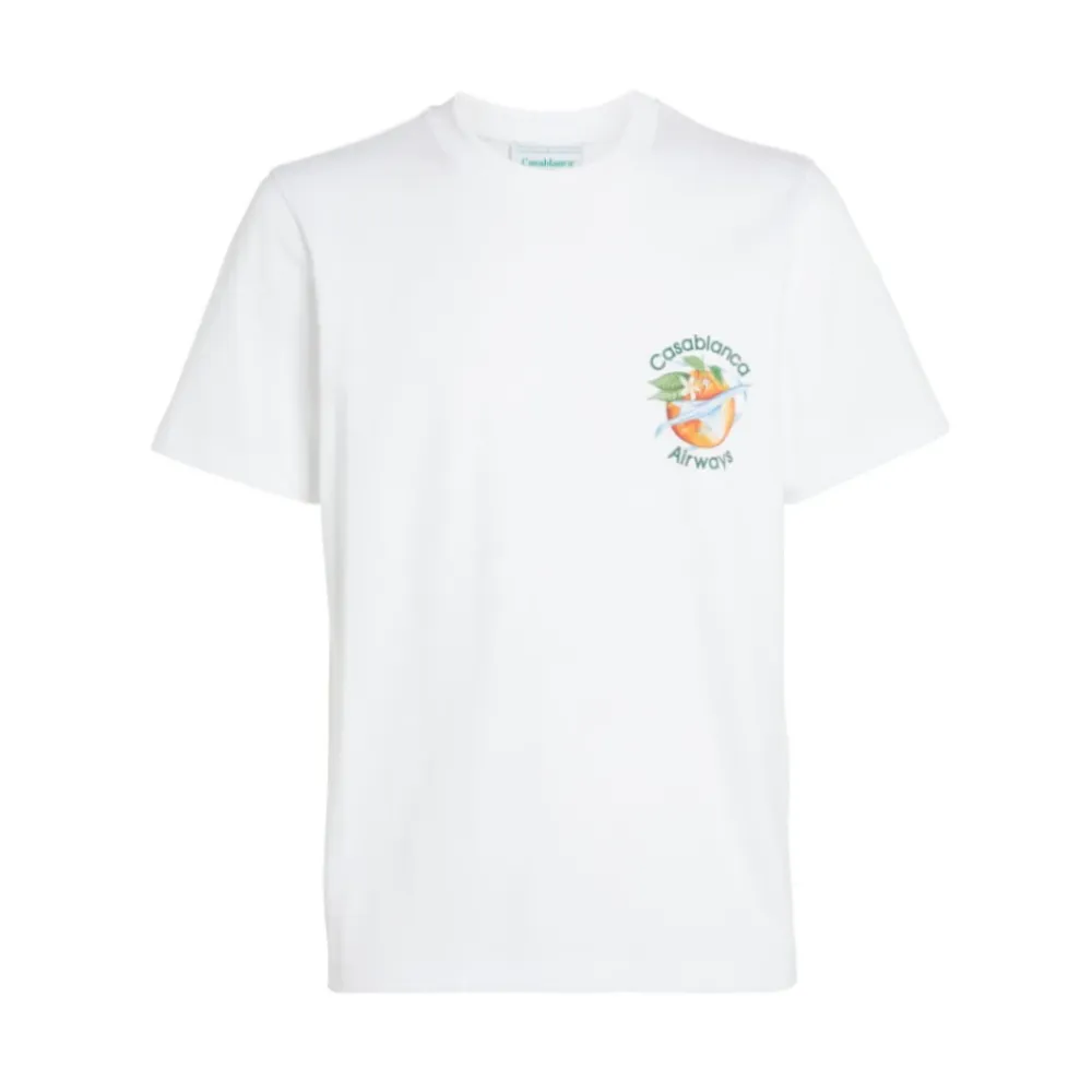 T-Shirts<Casablanca Orbit Omkring Appelsin T-Shirt Hvid