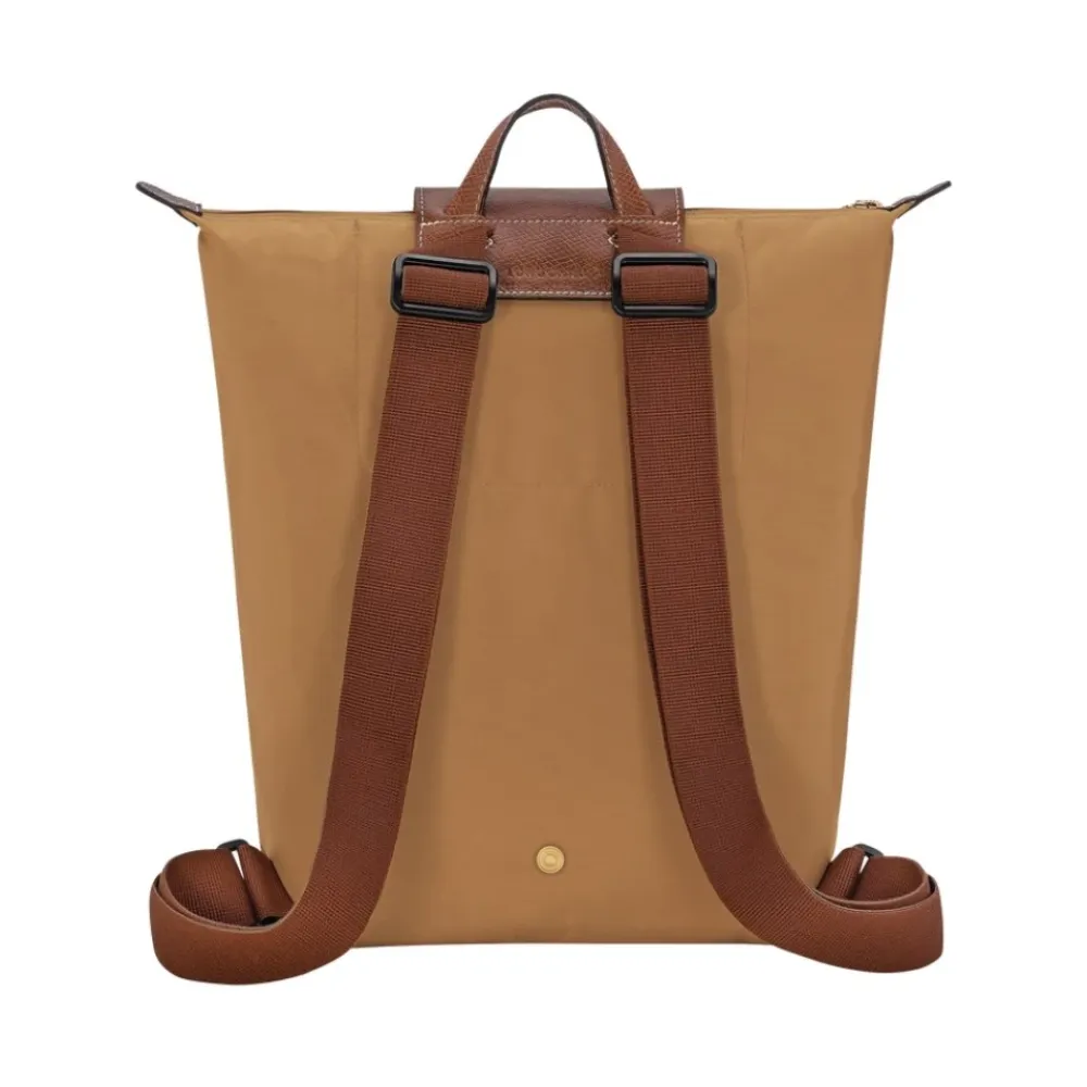 Rygsække^Longchamp Original Foldbar Rygsæk med Klap og Trykknap Brun