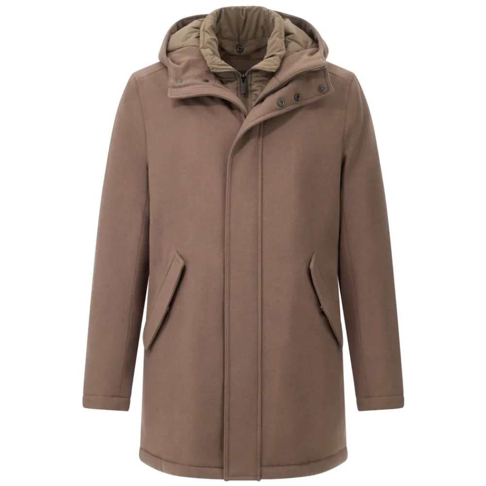 Frakker<Boggi Milano Out Wool Blend Parka Brun