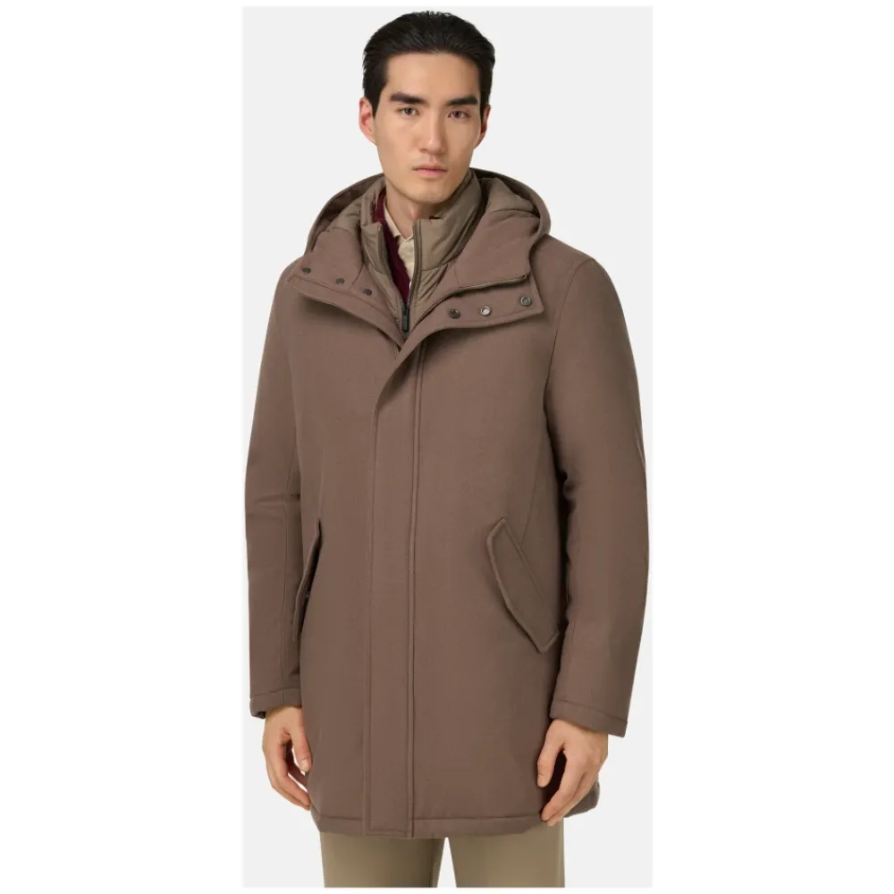 Frakker<Boggi Milano Out Wool Blend Parka Brun