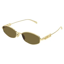 Solbriller<Gucci Oval Frame Solbriller Gul