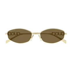 Solbriller<Gucci Oval Frame Solbriller Gul