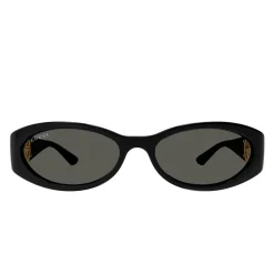 Solbriller<Gucci Oval Frame Sunglasses Sort