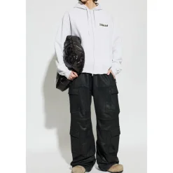 Trøjer<Balenciaga Over Zip-Up Hættetrøje Grå