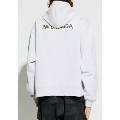 Trøjer<Balenciaga Over Zip-Up Hættetrøje Grå