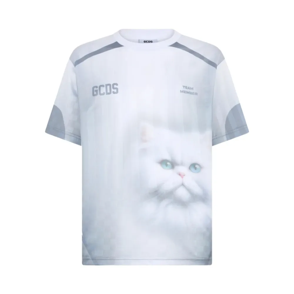T-Shirts<GCDS Oversize Kitten T-shirt Hvid