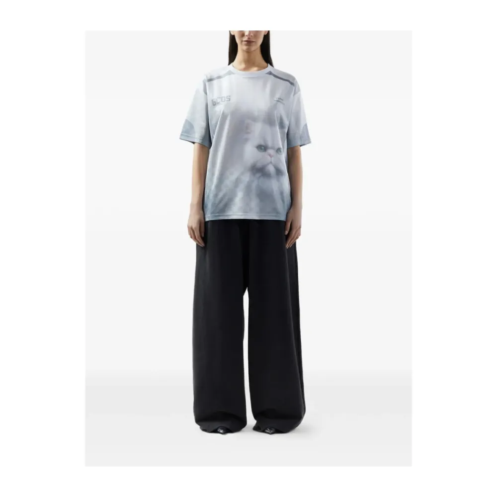 T-Shirts<GCDS Oversize Kitten T-shirt Hvid