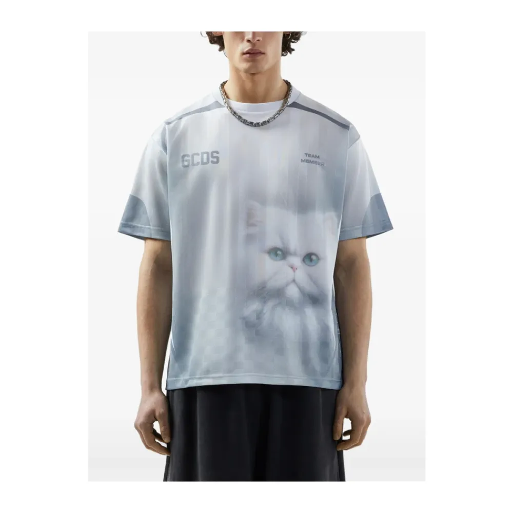 T-Shirts<GCDS Oversize Kitten T-shirt Hvid