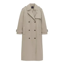 Frakker^Theory Oversized Dobbeltknappet Trenchcoat Grå