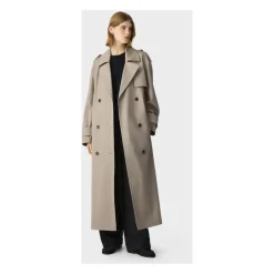 Frakker^Theory Oversized Dobbeltknappet Trenchcoat Grå