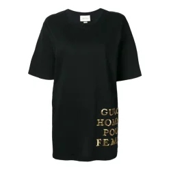 T-Shirts<Gucci Oversized T-shirt med pailletdetaljer Sort