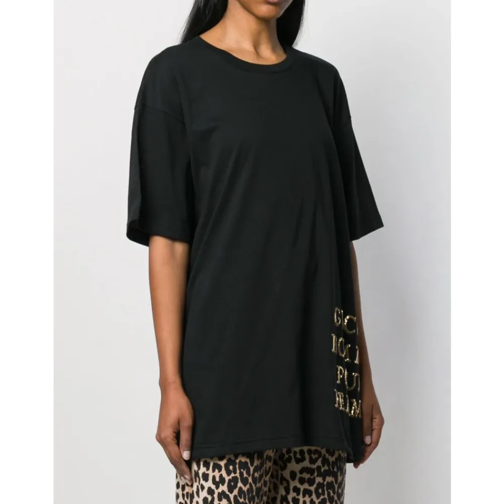 T-Shirts<Gucci Oversized T-shirt med pailletdetaljer Sort