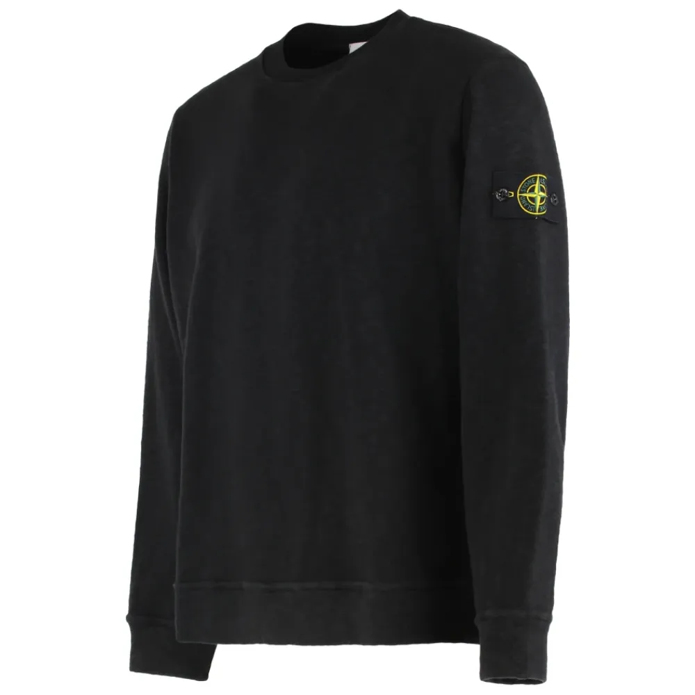 Sweatshirts^Stone Island Oversized-fit Crewneck Sweatshirt med 'Industrial Four' Print Sort