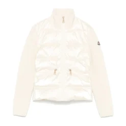 Jakker^Moncler Padded Wool Zip-Up Cardigan Hvid
