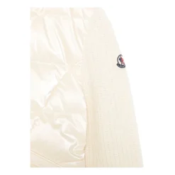 Jakker^Moncler Padded Wool Zip-Up Cardigan Hvid