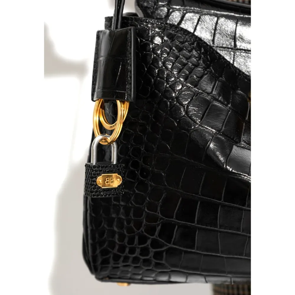 Tilbehør Til Tasker<Balenciaga Padlock-shaped Pendant Sort