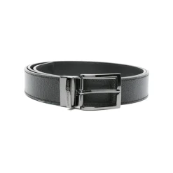 Bælter^Emporio Armani Palmellato Læder Printet Reversibelt Bælte Sort
