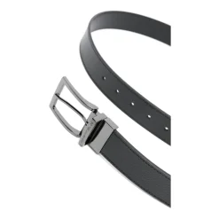 Bælter^Emporio Armani Palmellato Læder Printet Reversibelt Bælte Sort