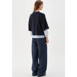 Striktrøjer & Sweatere<Busnel Palmer Textured Cotton Cardigan Blå