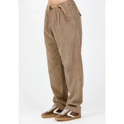 Bukser^White Sand Pantalone Rebel i fløjlsbukser i klippebrun Beige