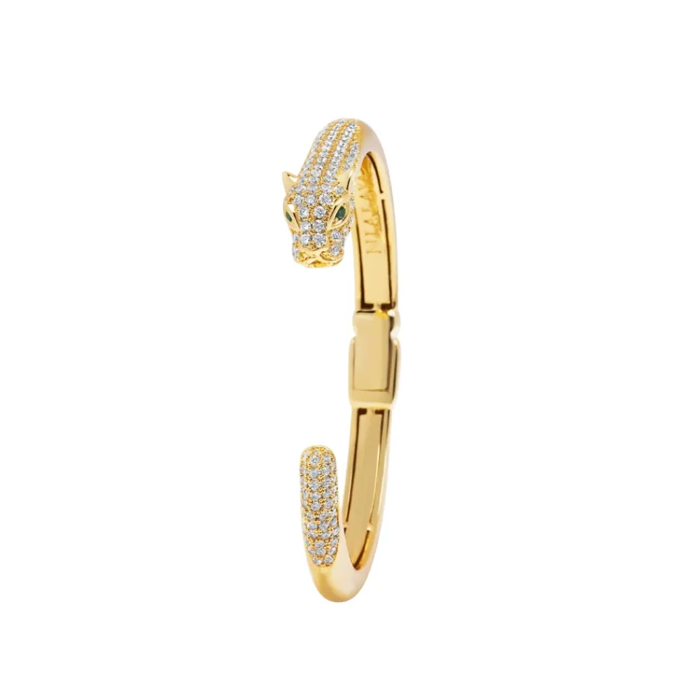 Smykker^Nialaya Panther Cuff Bangle Gul