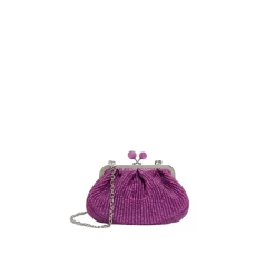 Clutch<Weekend Max Mara Pasticcino Bag Small Effetto Rafia Lilla