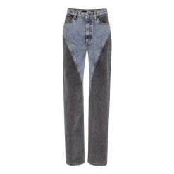 Jeans<ROTATE Birger Christensen Patchwork Straight-Leg Jeans Blå
