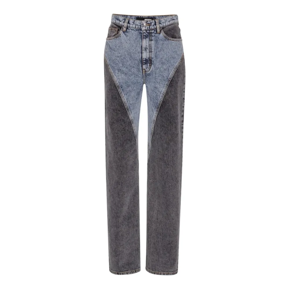 Jeans<ROTATE Birger Christensen Patchwork Straight-Leg Jeans Blå