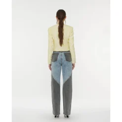 Jeans<ROTATE Birger Christensen Patchwork Straight-Leg Jeans Blå