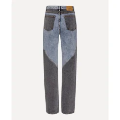 Jeans<ROTATE Birger Christensen Patchwork Straight-Leg Jeans Blå