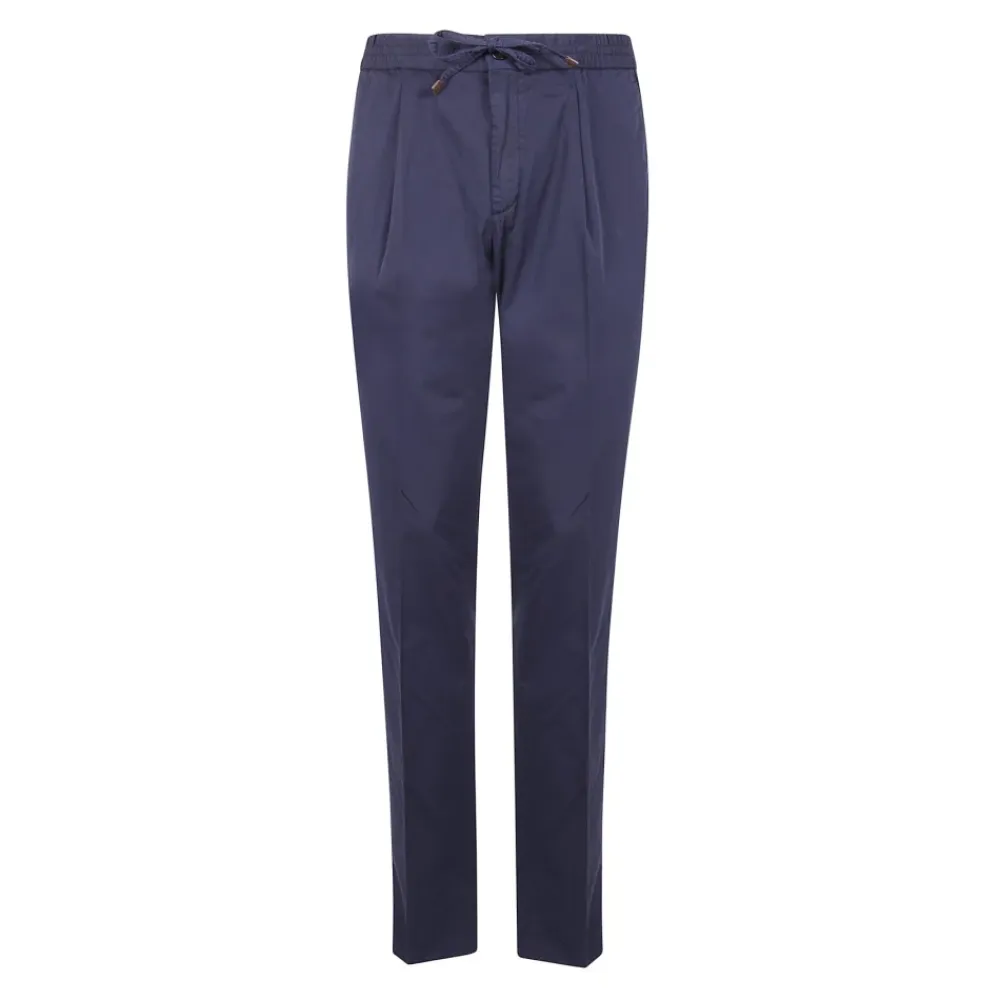Bukser^Incotex Pattern 54 Cotton Twill Chino Pants Blå
