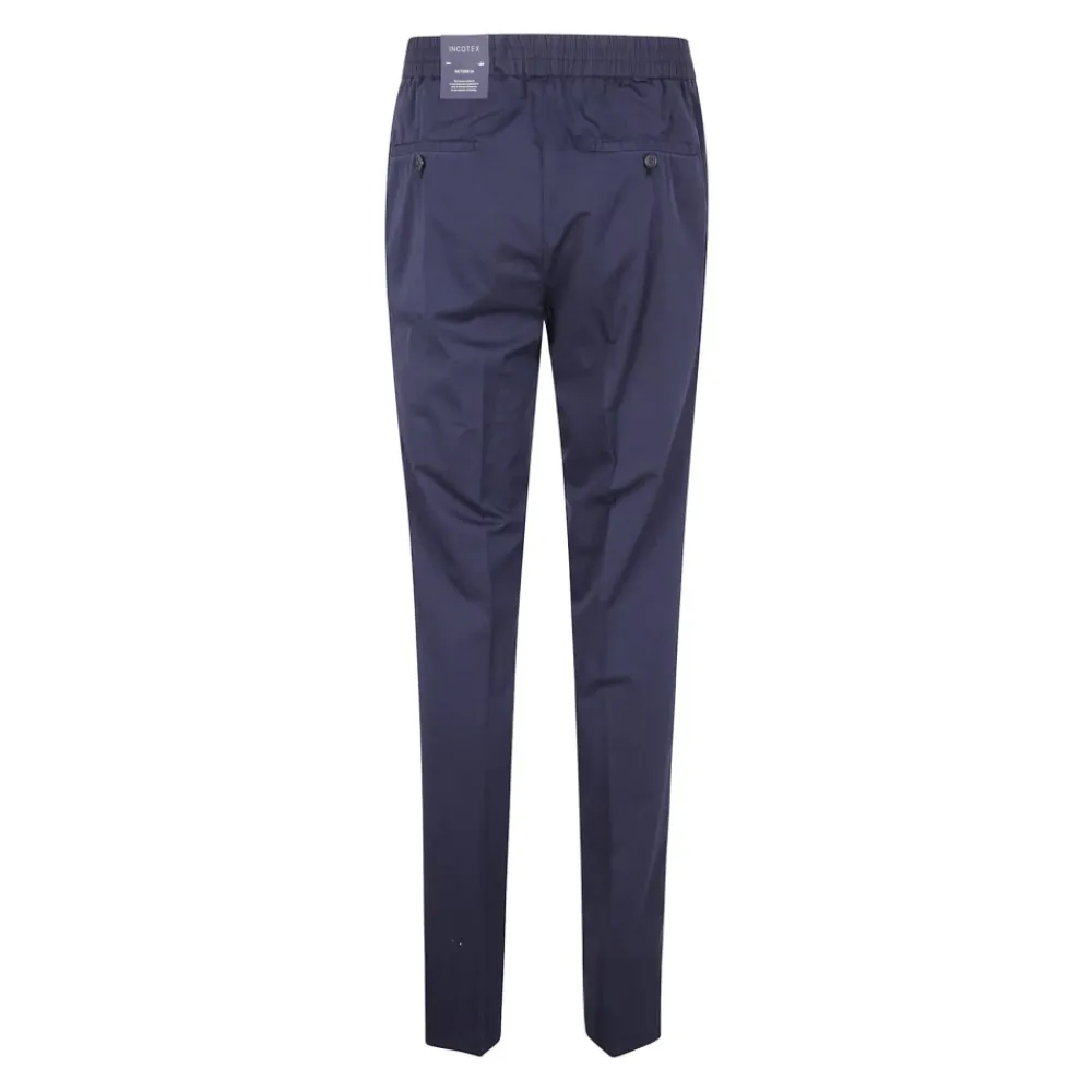 Bukser^Incotex Pattern 54 Cotton Twill Chino Pants Blå
