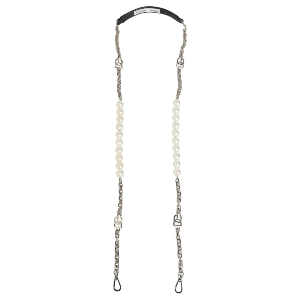 Tilbehør Til Tasker<Dolce & Gabbana Pearl Chain Shoulder Strap Sort