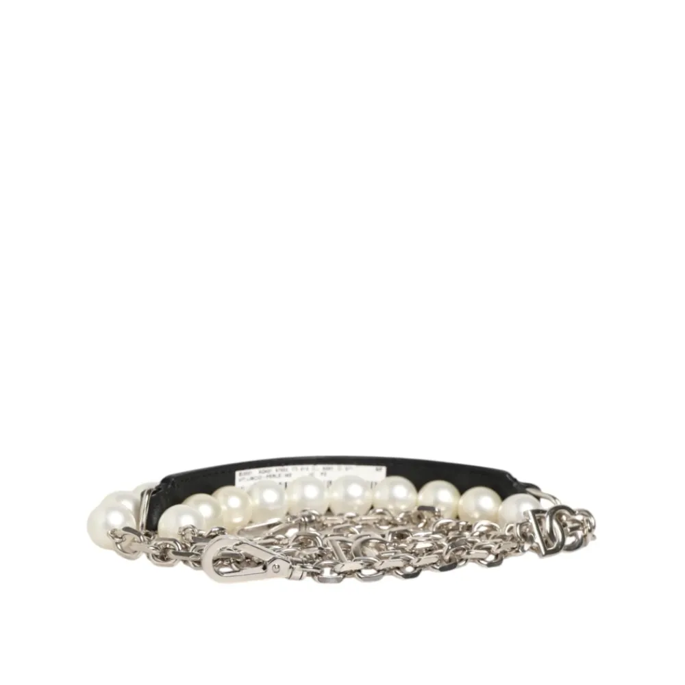 Tilbehør Til Tasker<Dolce & Gabbana Pearl Chain Shoulder Strap Sort