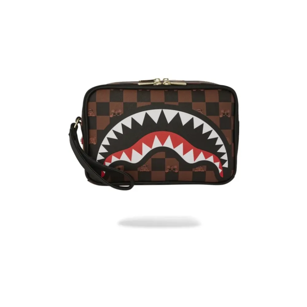 Toilettasker<SPRAYGROUND Peeking Character Check Toiletry Brun
